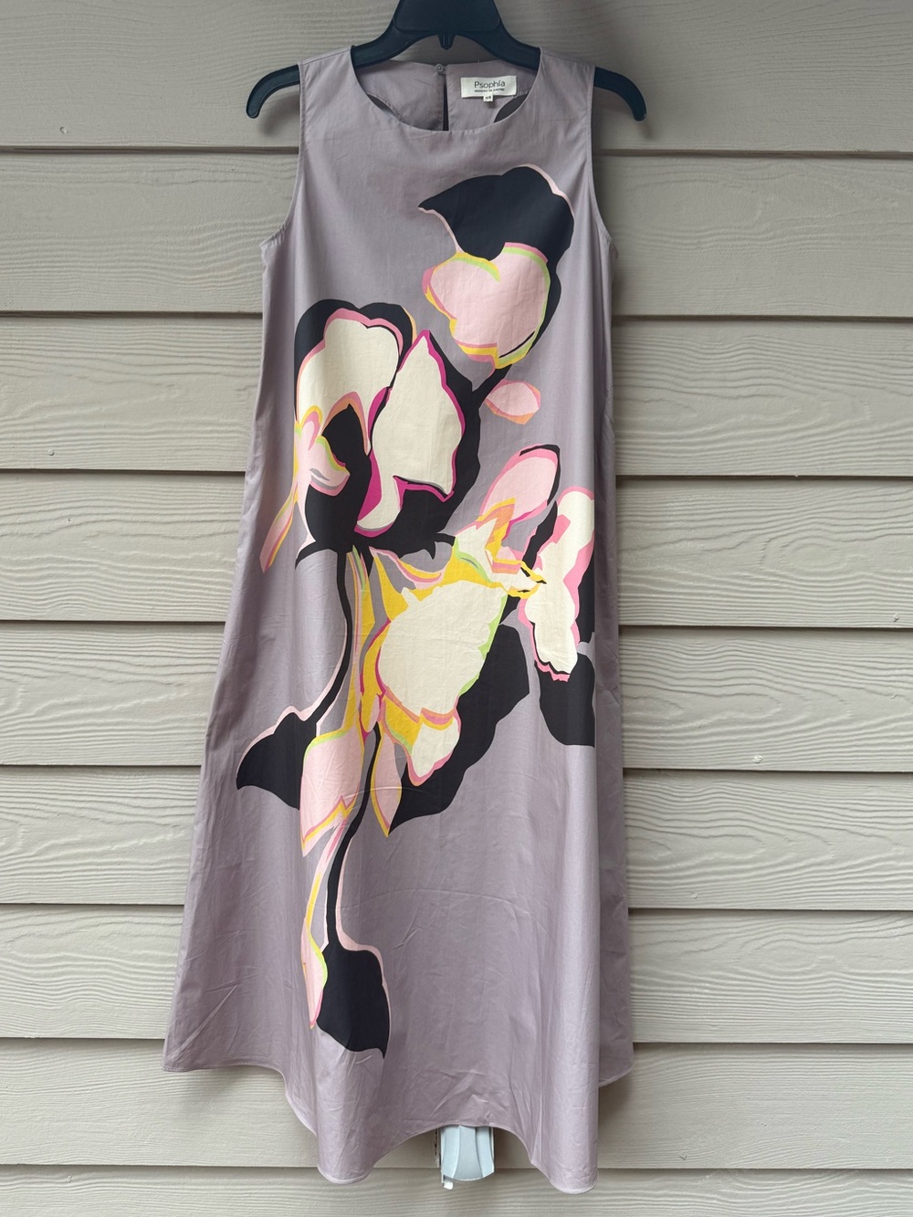 PSOPHIA cotton poplin floral print dress in cadmium - Picture 7 of 14
